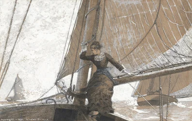 Ragazza in barca a vela